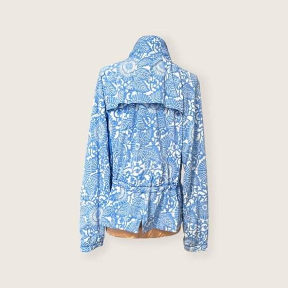 Lululemon Run: Travel To Track Jacket 10 Peplum Beach Floral White Windbreaker - Picture 9 of 9